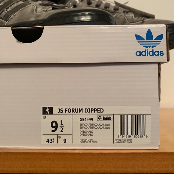 Adidas Originals Jeremy Scott JS Forum Dipped High G54999 Men US 9.5 Grey Carbon - Picture 2 of 16